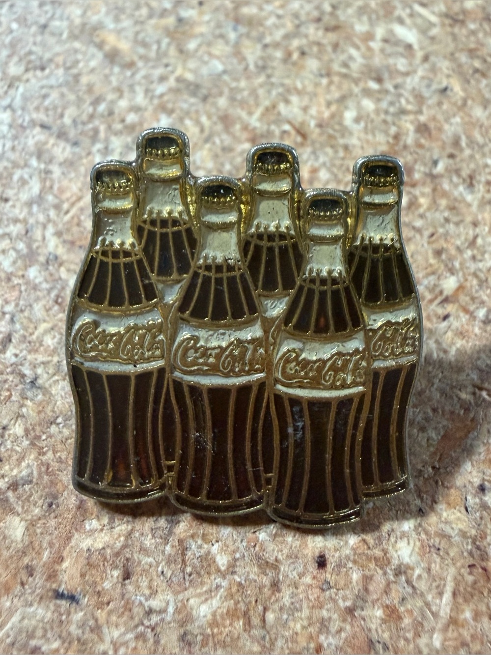 Vintage Coca-Cola 6-Pack Coke Bottles Enamel Hat Lapel Pin